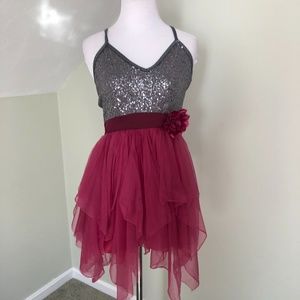 Curtain Call Adult large costume grey mauve